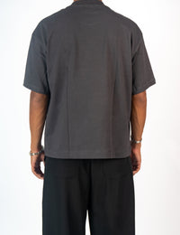 POLO BOXY FIT GRIS