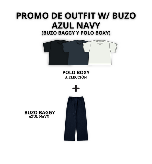 Promo de Outfit w/ Buzo Azul Navy