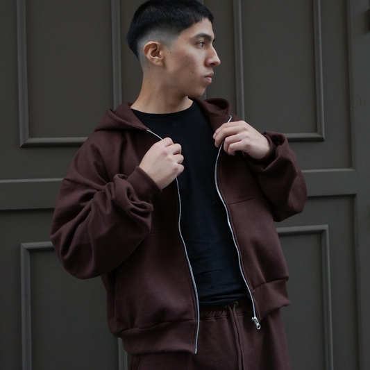 Brown Zip Hoodie